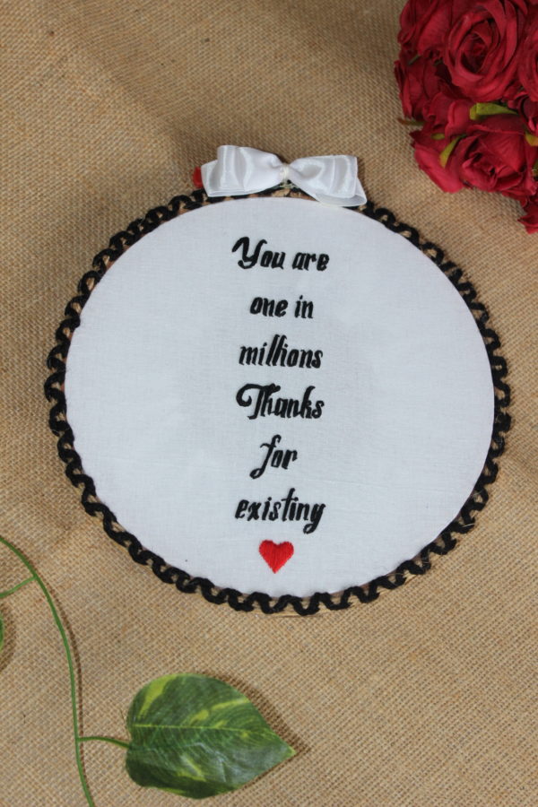 Customized Quotation Embroidery Hoop Art