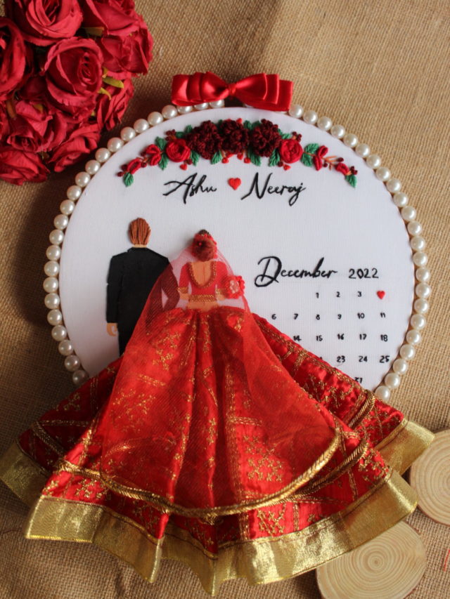 Premium Wedding Theme  Hoop Art With Calender Delivery